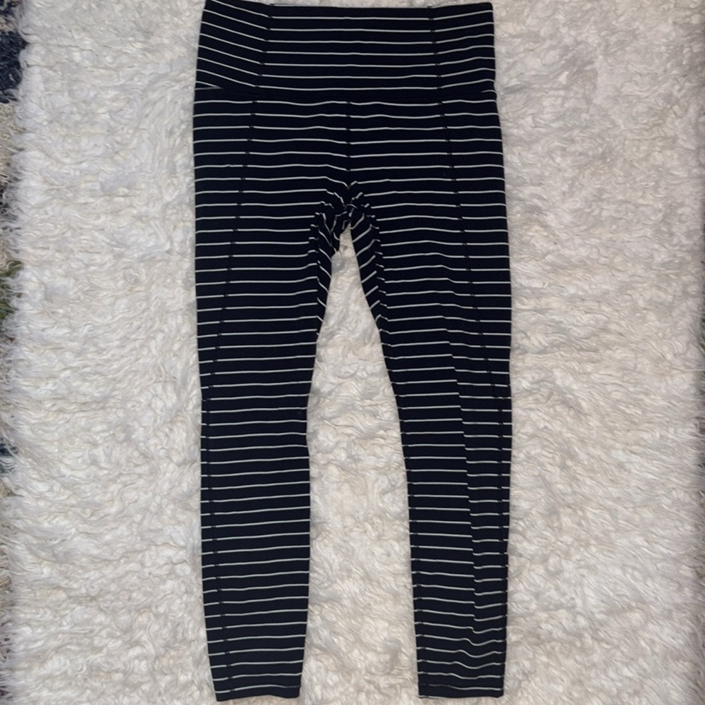 Athleta Chaturanga Yoga High Rise Cropped Striped Tights, Size S - Picture 3 of 16